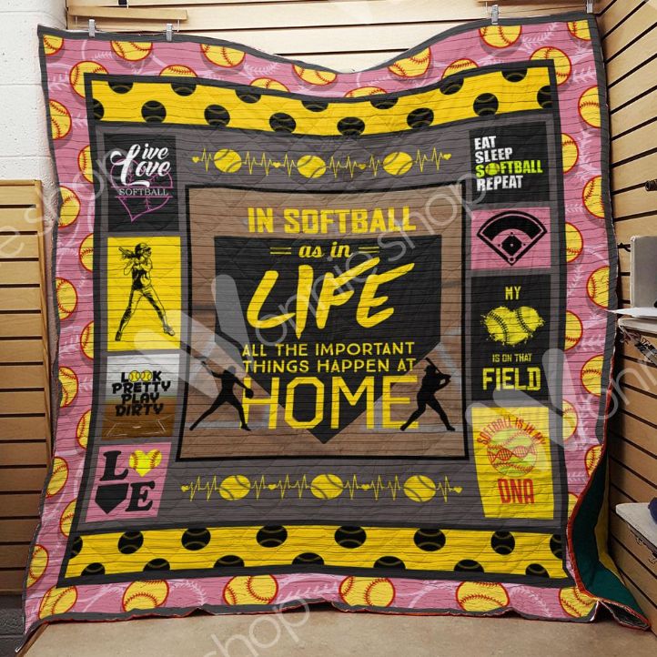 Softball All The Important Things Happen At Home Quilt Blanket Great Customized Gifts For Birthday Christmas Thanksgiving Softball Lover Softball All The Important Things Happen At Home Quilt Blanket Great Customized Gifts For Birthday Christmas Thanksgiving Softball Lover