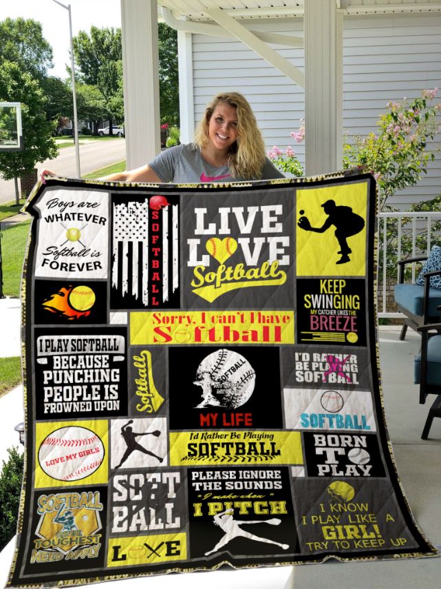 Softball Customize Quilt Blanket Softball Customize Quilt Blanket