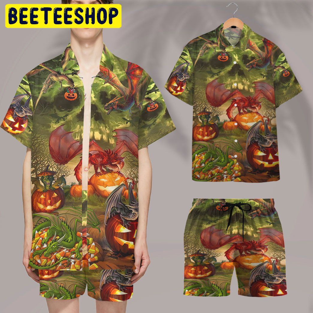 Spooky Dragon Halloween Custom Trending Hawaiian Shirt Spooky Dragon Halloween Custom Trending Hawaiian Shirt