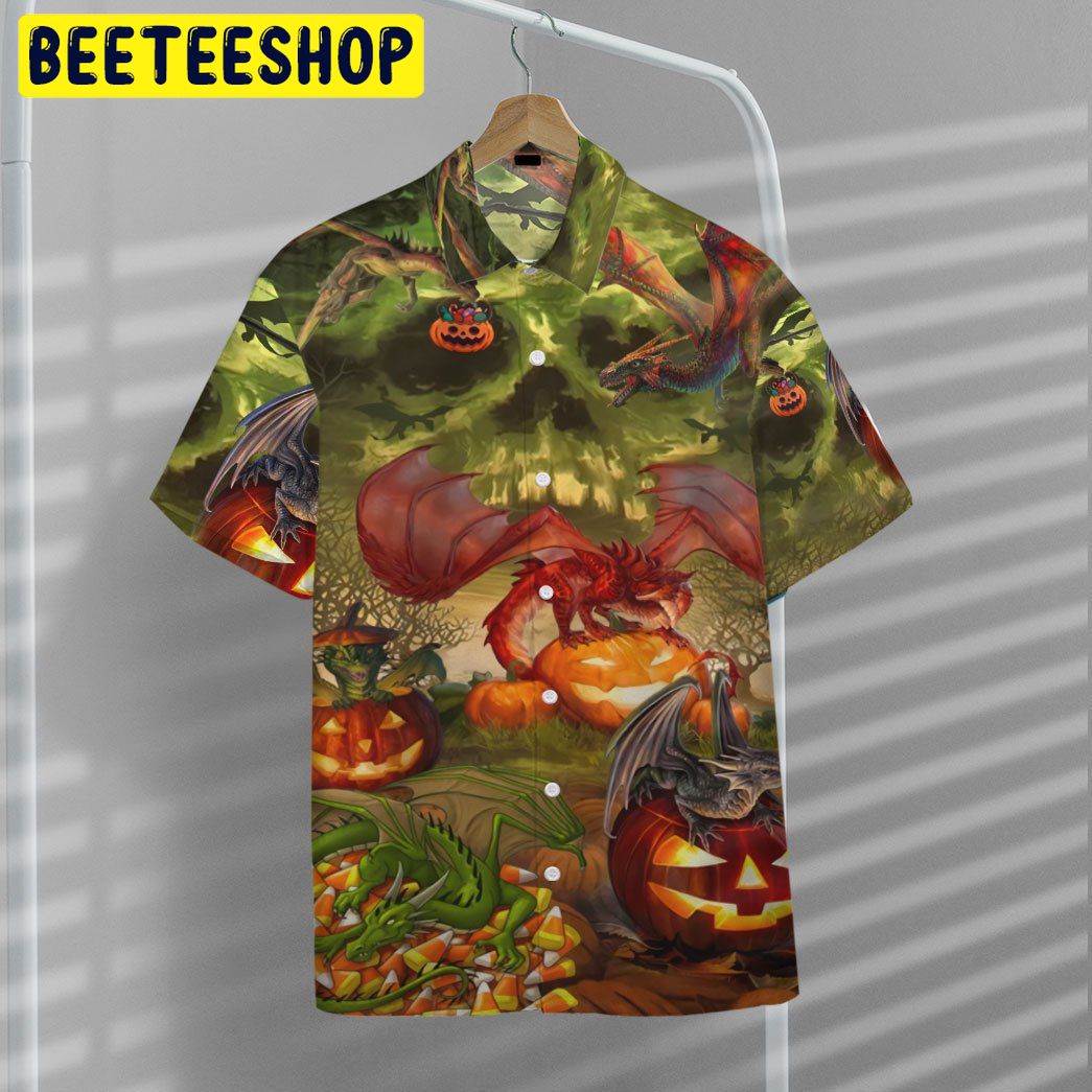 Spooky Dragon Halloween Custom Trending Hawaiian Shirt Spooky Dragon Halloween Custom Trending Hawaiian Shirt