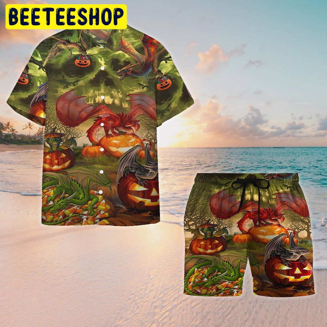 Spooky Dragon Halloween Custom Trending Hawaiian Shirt Spooky Dragon Halloween Custom Trending Hawaiian Shirt
