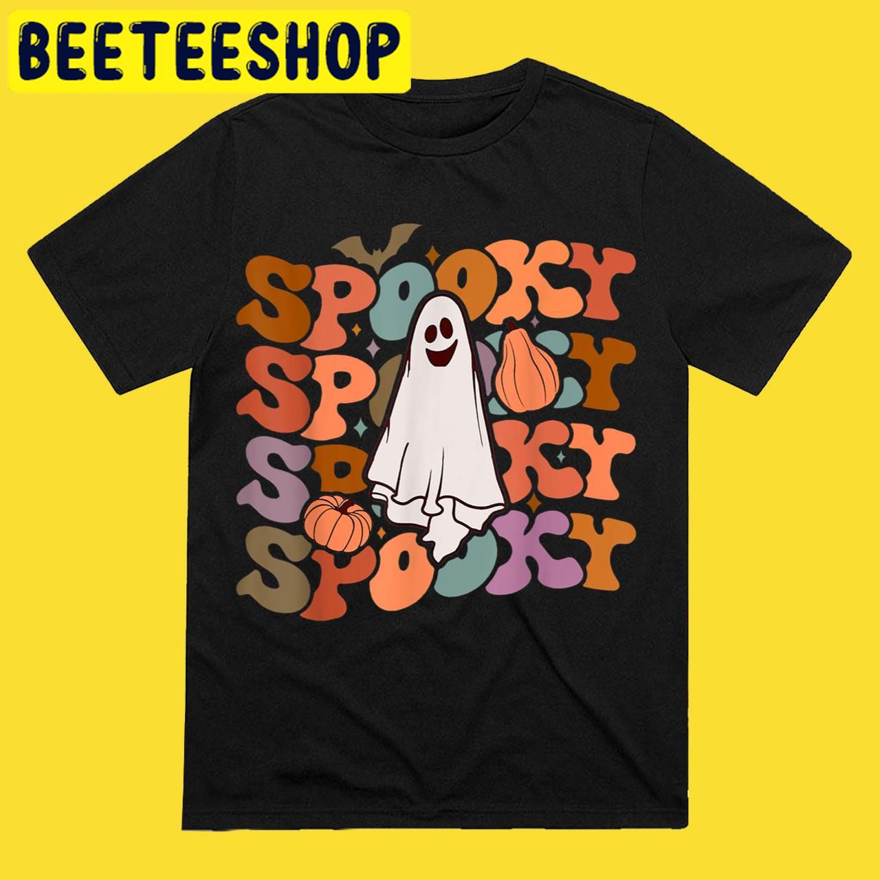 Spooky GhostGroovy Spooky Vibes Vintage Floral Ghost Hippie Halloween Trending Unisex T-Shirt Spooky GhostGroovy Spooky Vibes Vintage Floral Ghost Hippie Halloween Trending Unisex T-Shirt