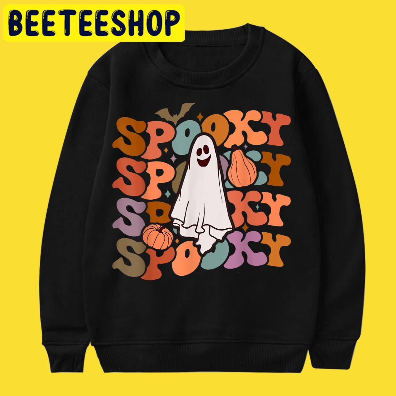 Spooky GhostGroovy Spooky Vibes Vintage Floral Ghost Hippie Halloween Trending Unisex T-Shirt Spooky GhostGroovy Spooky Vibes Vintage Floral Ghost Hippie Halloween Trending Unisex T-Shirt