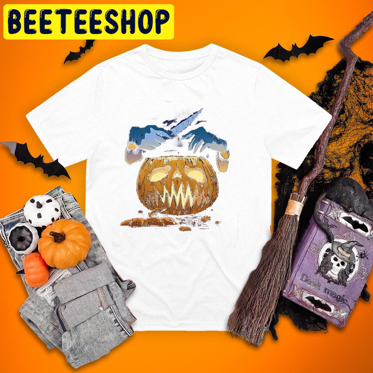 Spooky With Sad Pumpkin Face Pumpkin Halloween Trending Unisex T-Shirt Spooky With Sad Pumpkin Face Pumpkin Halloween Trending Unisex T-Shirt