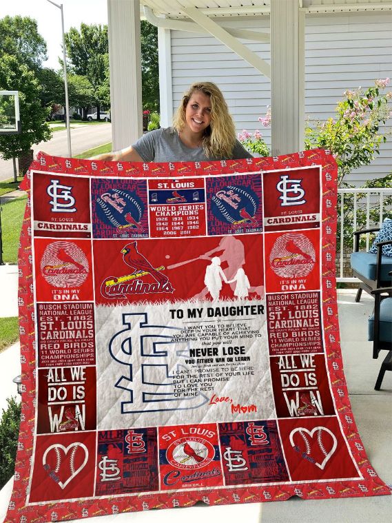 St. Louis Cardinals - To My Daught - Love Mom Quilt Blanket St. Louis Cardinals - To My Daught - Love Mom Quilt Blanket