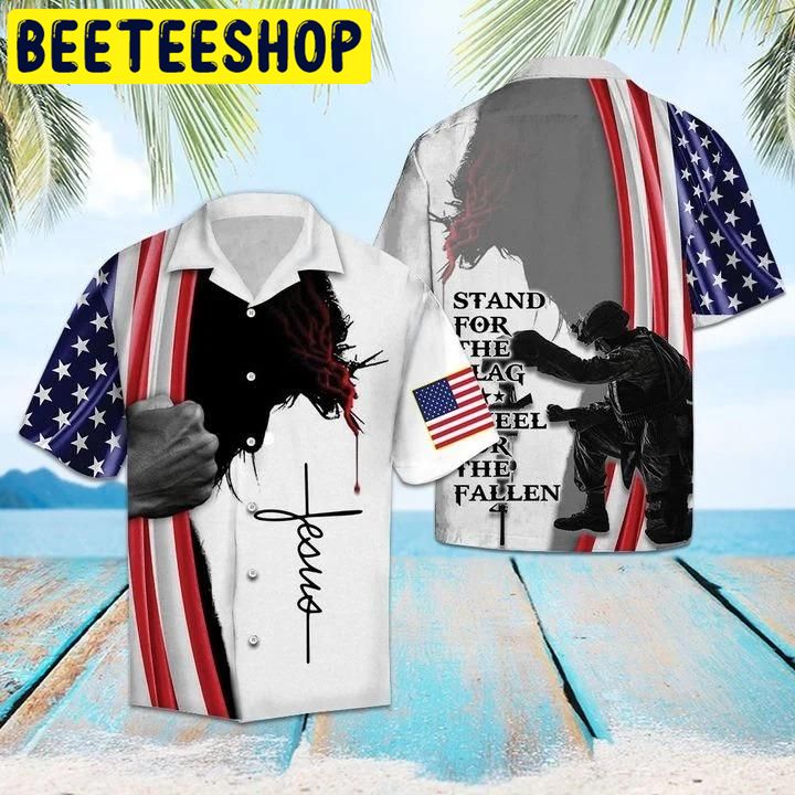 Stand For The Flag Kneel For The Fallen Hawaiian Shirt Stand For The Flag Kneel For The Fallen Hawaiian Shirt