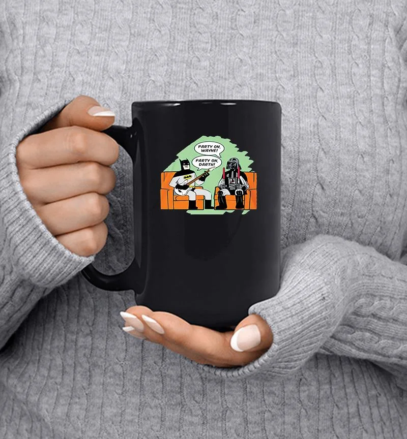 Star Wars Batman And Darth Vader Cartoon Party On Darth Mug Star Wars Batman And Darth Vader Cartoon Party On Darth Mug