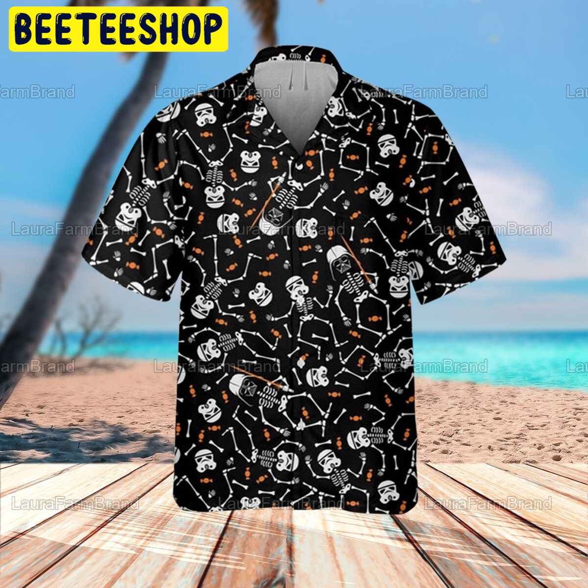 Star Wars Darth Vader Stormtrooper Skeleton Trending Hawaiian Shirt Star Wars Darth Vader Stormtrooper Skeleton Trending Hawaiian Shirt