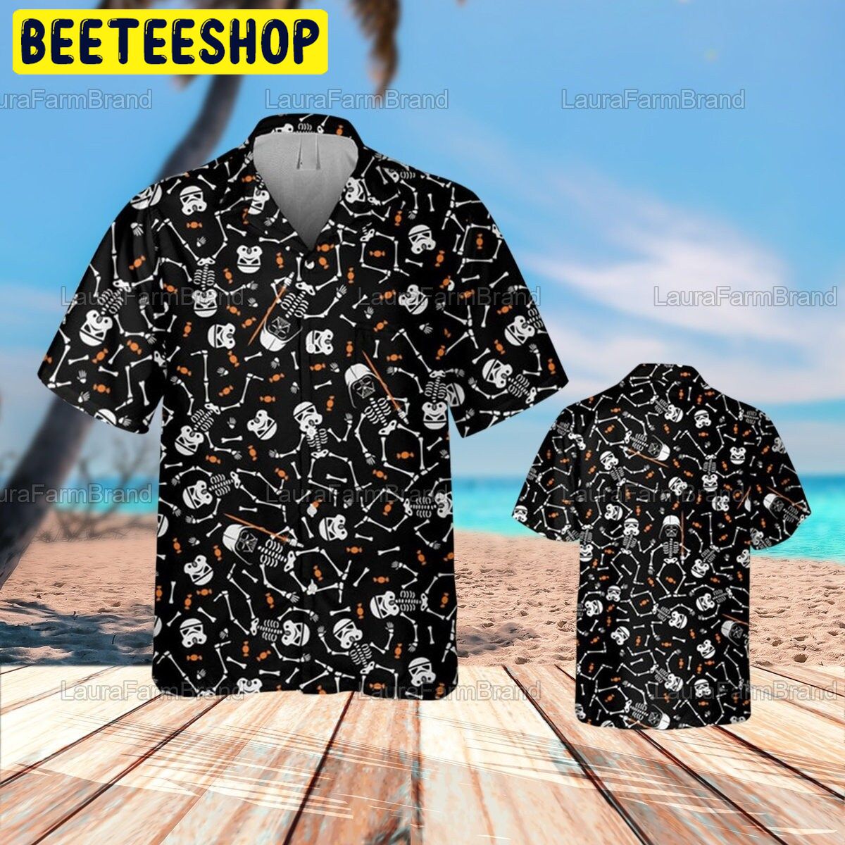 Star Wars Darth Vader Stormtrooper Skeleton Trending Hawaiian Shirt Star Wars Darth Vader Stormtrooper Skeleton Trending Hawaiian Shirt