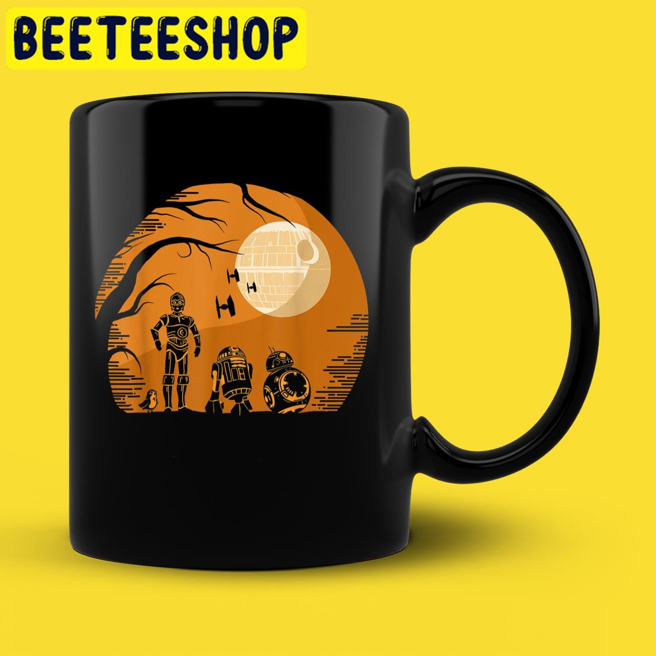Star Wars Droids Orange Hue Death Star Portrait Halloween Trending Unisex T-Shirt Star Wars Droids Orange Hue Death Star Portrait Halloween Trending Unisex T-Shirt