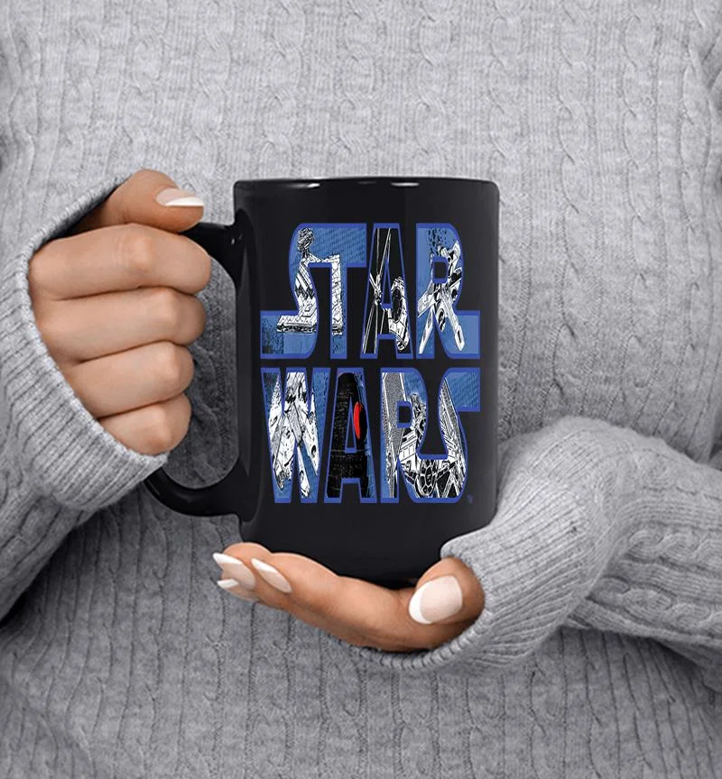 Star Wars Logo Millennium Falcon And Death Star Mug Star Wars Logo Millennium Falcon And Death Star Mug