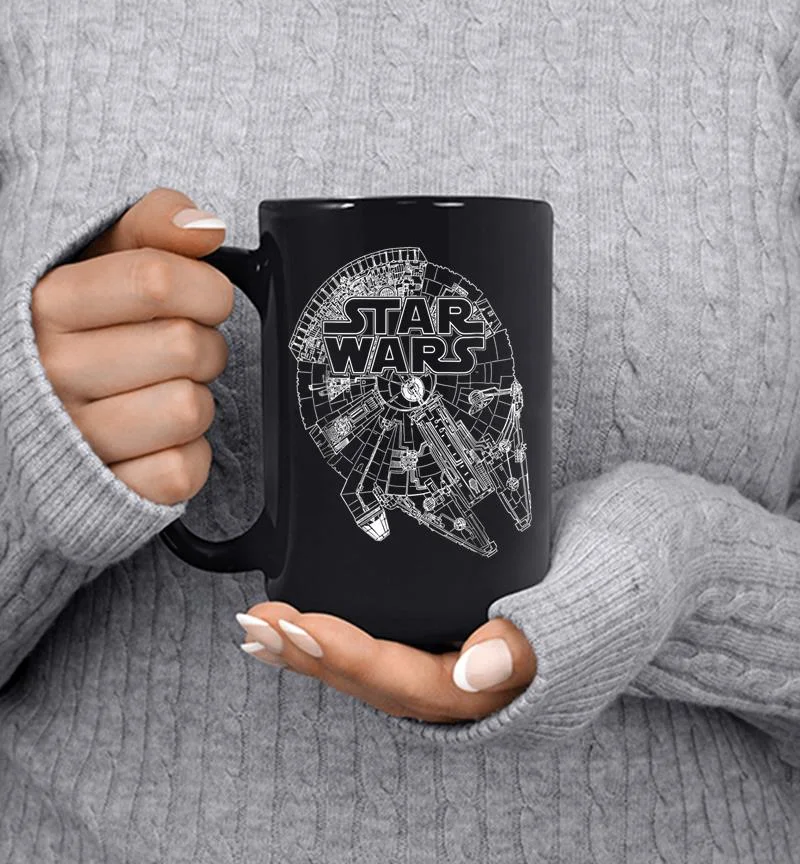 Star Wars Logo On Millenium Falcon Graphic Mug Star Wars Logo On Millenium Falcon Graphic Mug