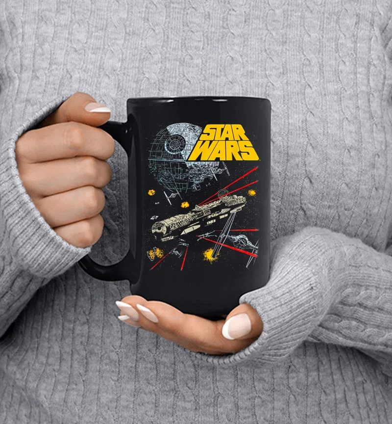 Star Wars Millennium Falcon Battle Graphic Mug Star Wars Millennium Falcon Battle Graphic Mug