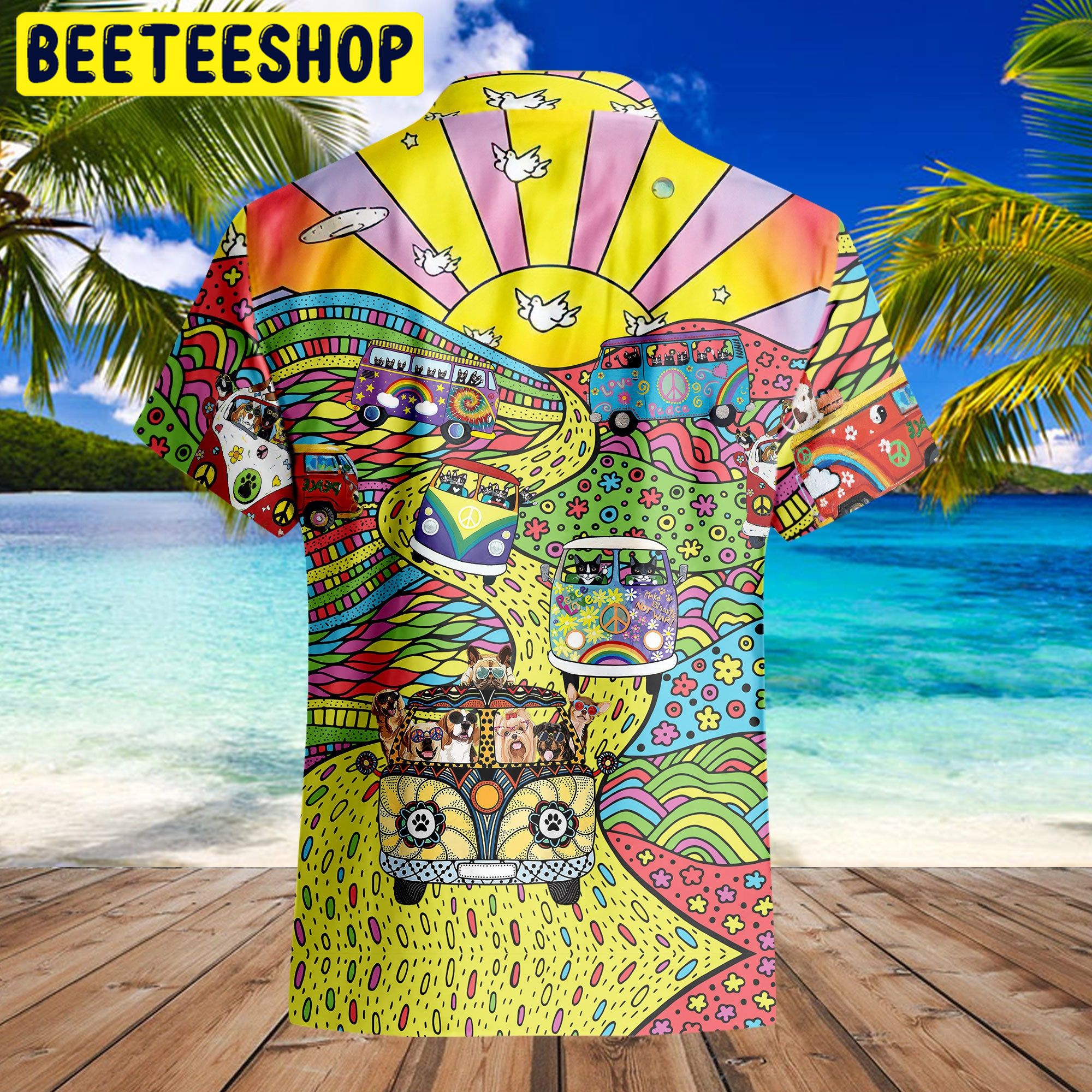 Stay Trippy Little Hippie Cats Dogs Trending Hawaiian Shirt Stay Trippy Little Hippie Cats Dogs Trending Hawaiian Shirt