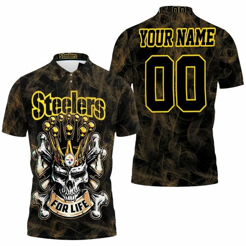 Steelers For Life King Skull Pittsburgh Steelers Personalized 3D All Over Print Polo Shirt Steelers For Life King Skull Pittsburgh Steelers Personalized 3D All Over Print Polo Shirt