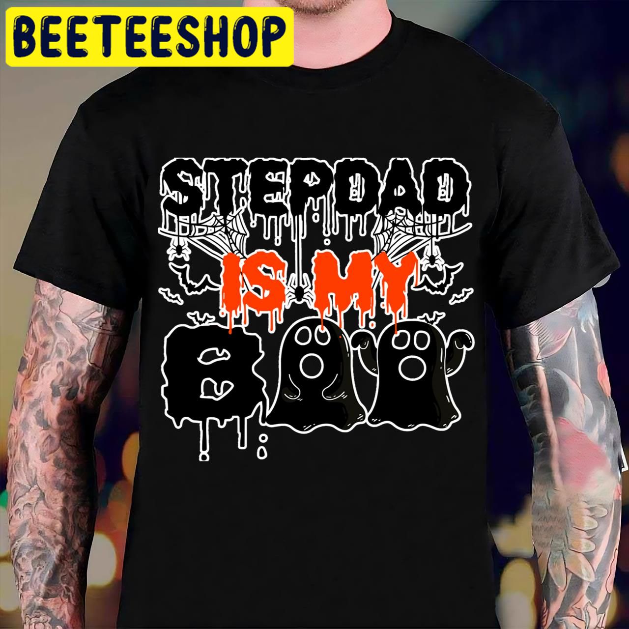 Stepdad Is My Boo Spooky Costume Stepdad Halloween Trending Unisex T-Shirt Stepdad Is My Boo Spooky Costume Stepdad Halloween Trending Unisex T-Shirt