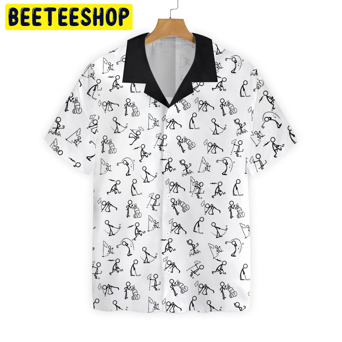 Stickfigures Playing Golf Trending Hawaiian Shirt Stickfigures Playing Golf Trending Hawaiian Shirt