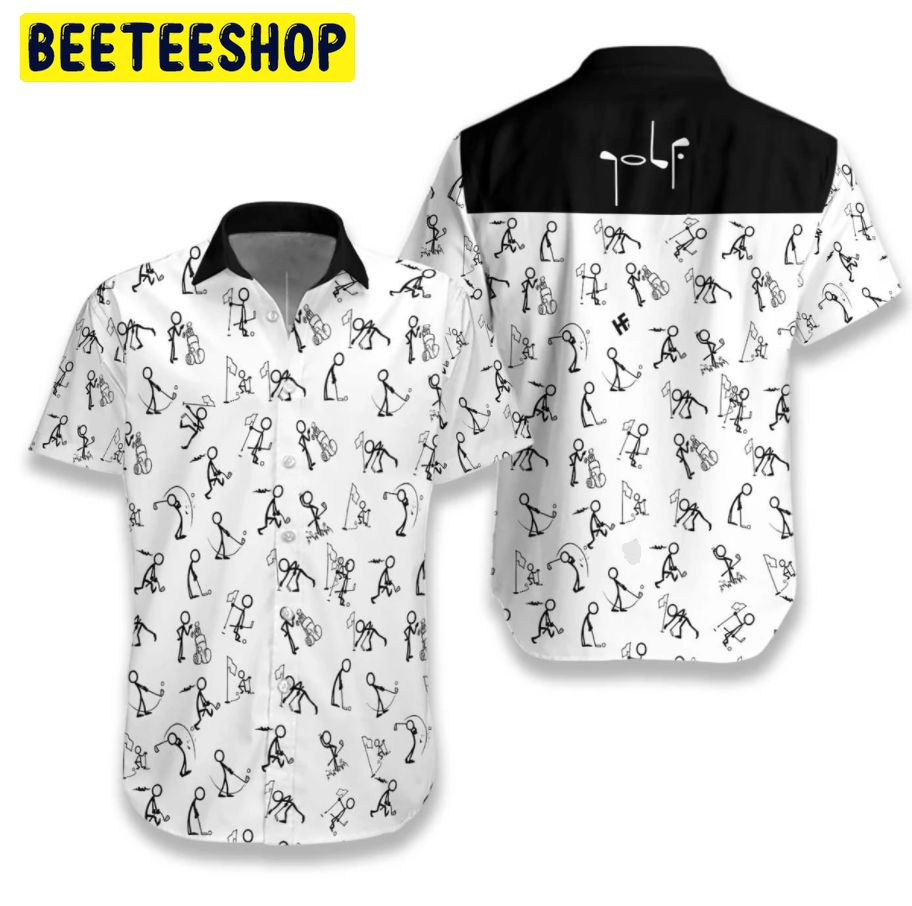 Stickfigures Playing Golf Trending Hawaiian Shirt Stickfigures Playing Golf Trending Hawaiian Shirt