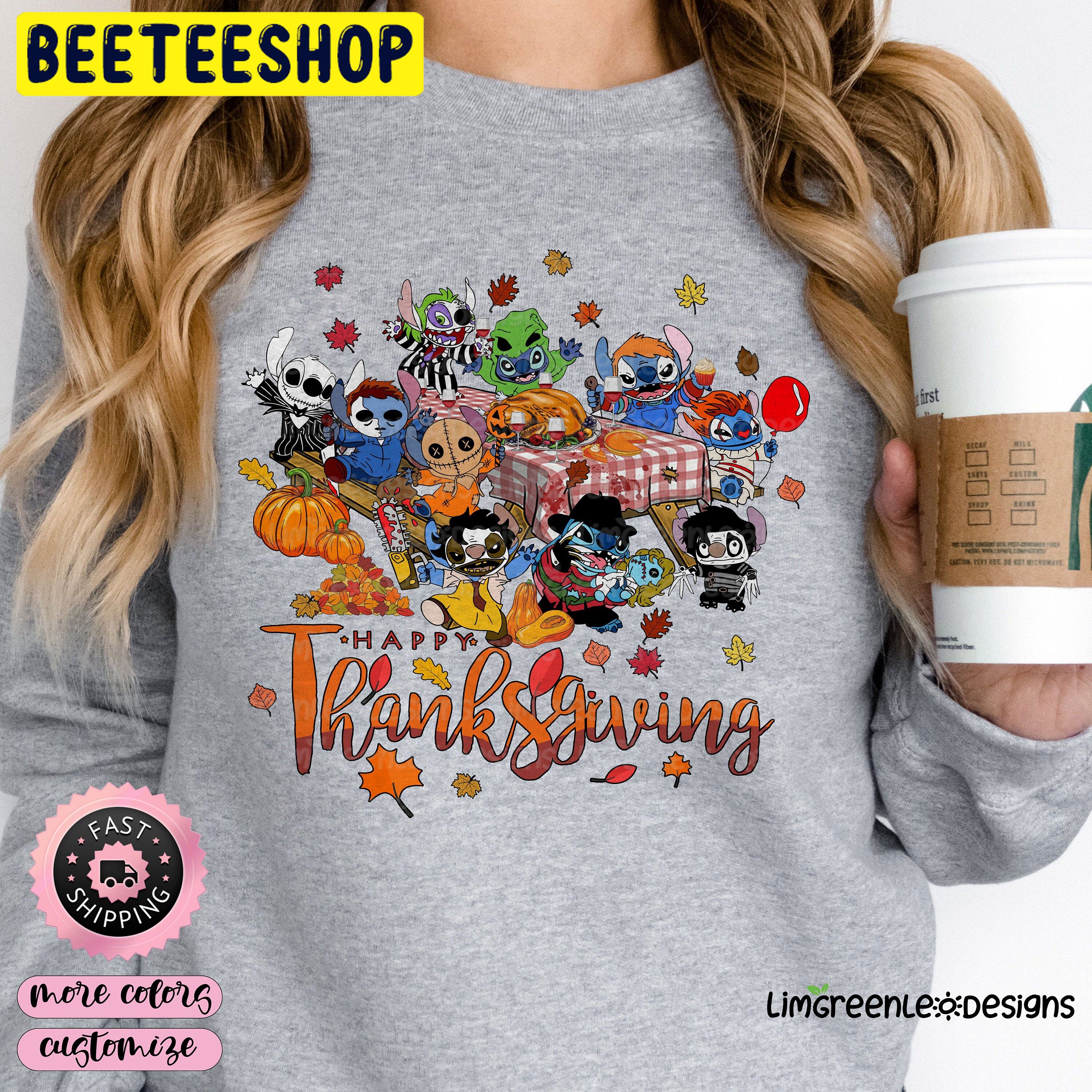 Stitch Cosplay Horror Killer Happy Thanksgiving Trending Unisex Shirt Stitch Cosplay Horror Killer Happy Thanksgiving Trending Unisex Shirt