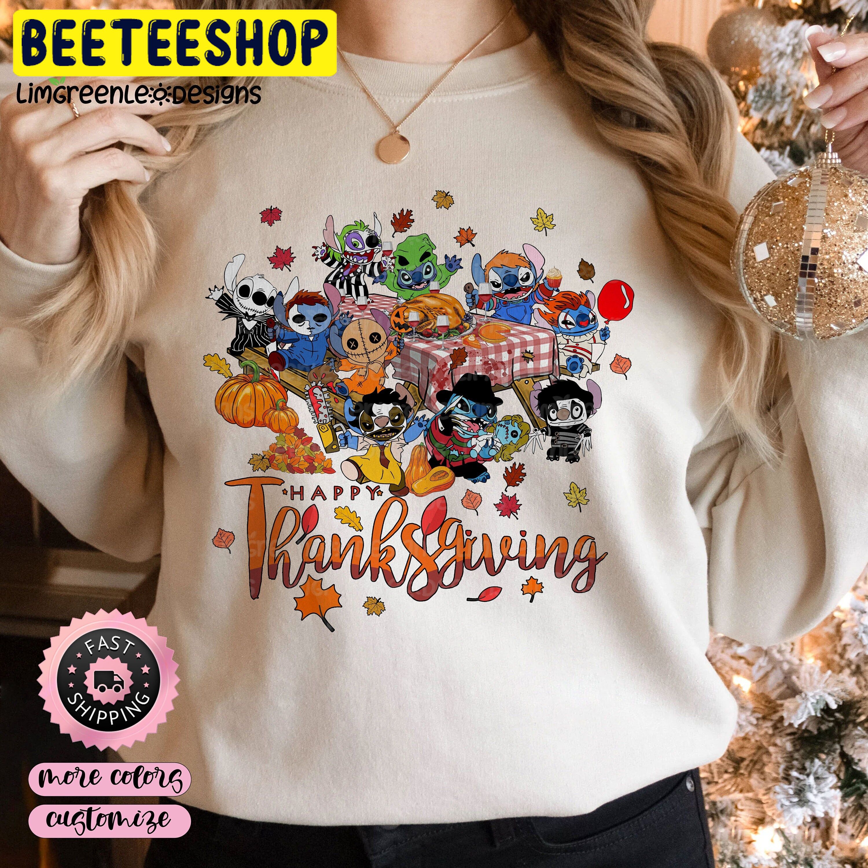 Stitch Cosplay Horror Killer Happy Thanksgiving Trending Unisex Shirt Stitch Cosplay Horror Killer Happy Thanksgiving Trending Unisex Shirt