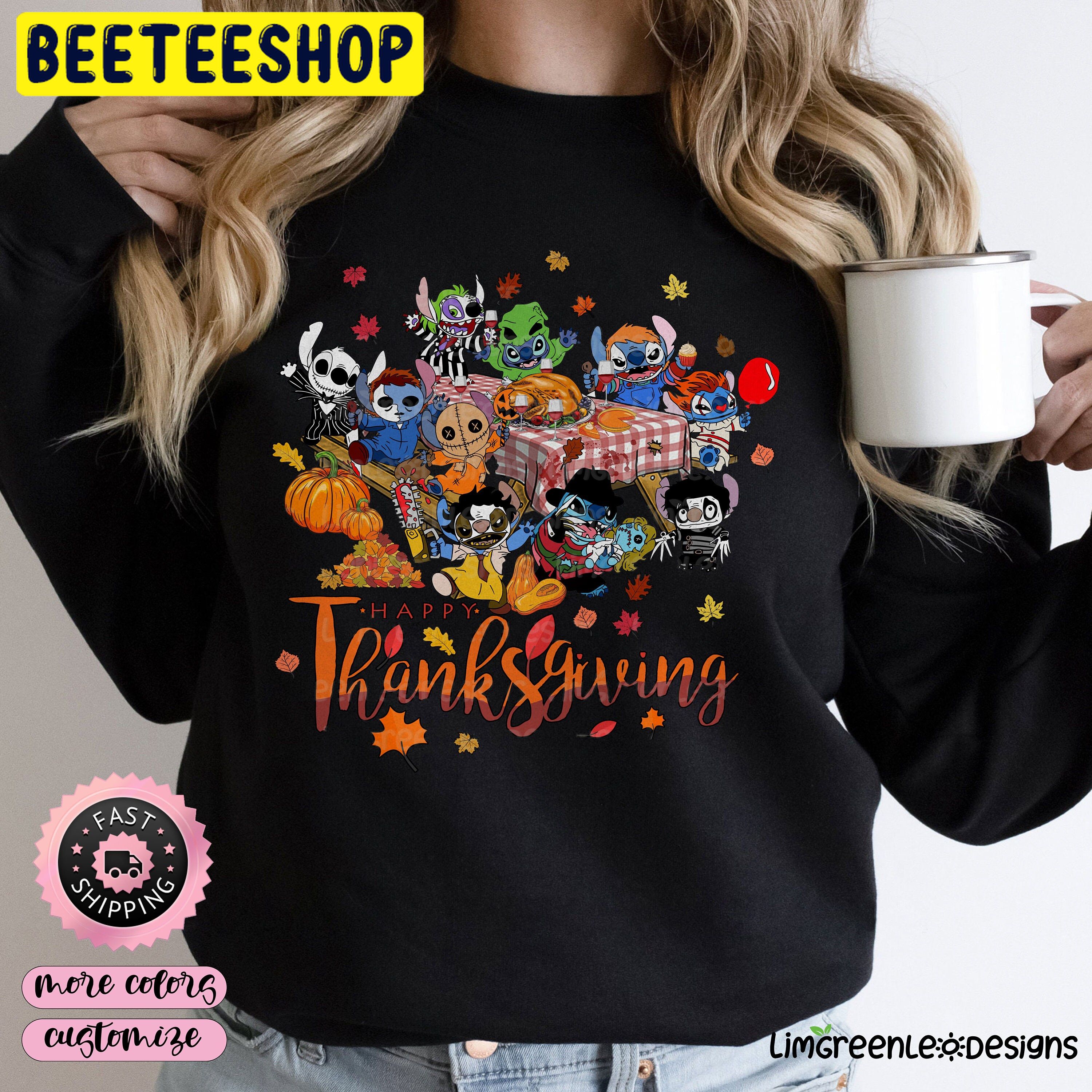 Stitch Cosplay Horror Killer Happy Thanksgiving Trending Unisex Shirt Stitch Cosplay Horror Killer Happy Thanksgiving Trending Unisex Shirt
