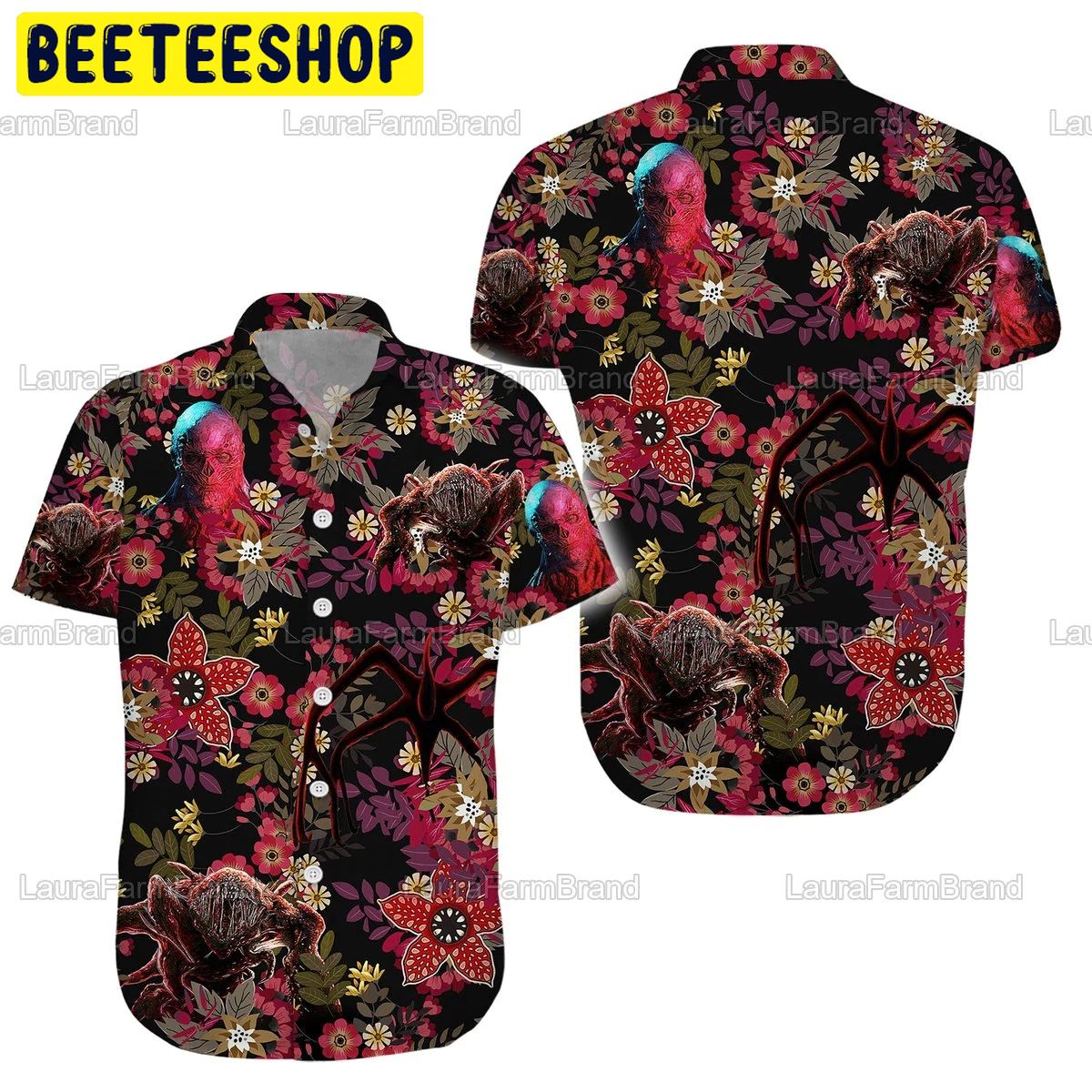 Stranger Things Floral Horror Summer Halloween Trending Hawaiian Shirt Stranger Things Floral Horror Summer Halloween Trending Hawaiian Shirt