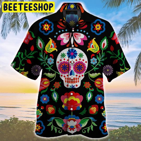 Sugar Skull Pattern Trending Hawaiian Shirt Sugar Skull Pattern Trending Hawaiian Shirt