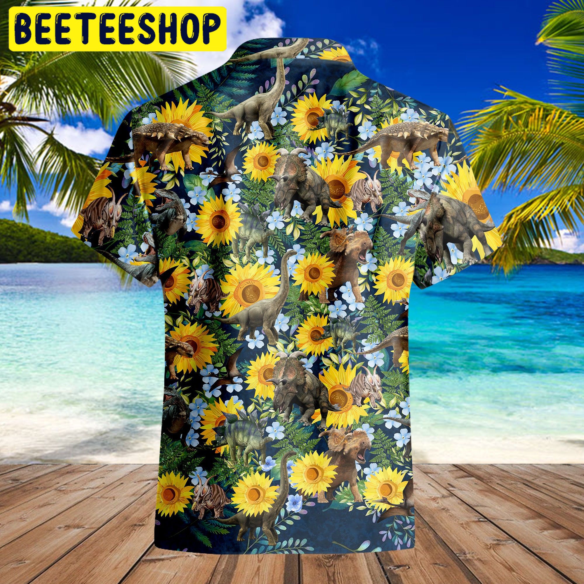 Sunflower Dinosaur Trending Hawaiian Shirt Sunflower Dinosaur Trending Hawaiian Shirt
