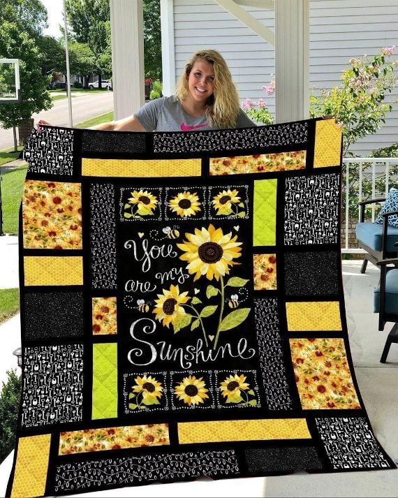 Sunflower - You Are My Sunshine Quilt Blanket Sunflower - You Are My Sunshine Quilt Blanket