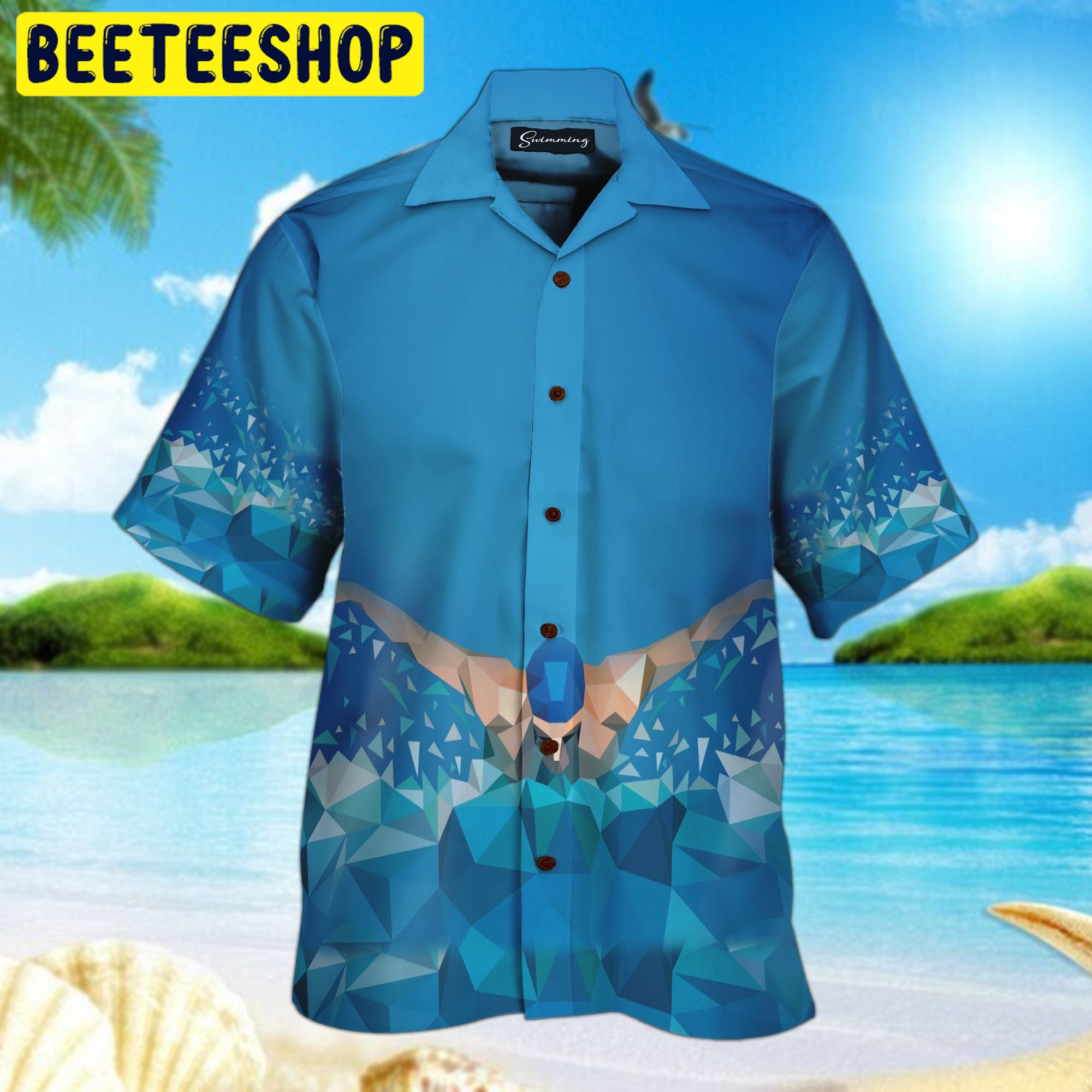 Swimming 3D All Over Printed Trending Hawaiian Shirt Swimming 3D All Over Printed Trending Hawaiian Shirt