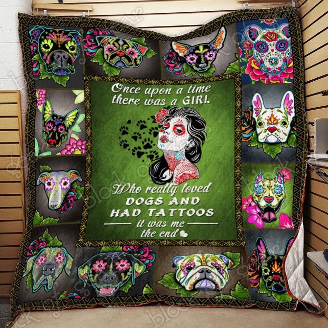 Tattooed Girl And Skull Dogs Once Upon A Time Quilt Blanket Great Customized Gifts For Birthday Christmas Thanksgiving Skull Lover Tattooed Girl And Skull Dogs Once Upon A Time Quilt Blanket Great Customized Gifts For Birthday Christmas Thanksgiving Skull Lover