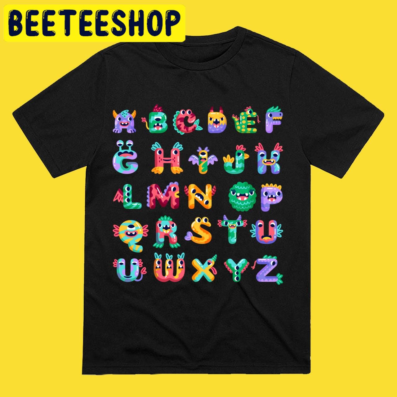 Teacher Cute Monster Alphabet Teacher 2022 Halloween Trending Unisex T-Shirt Teacher Cute Monster Alphabet Teacher 2022 Halloween Trending Unisex T-Shirt