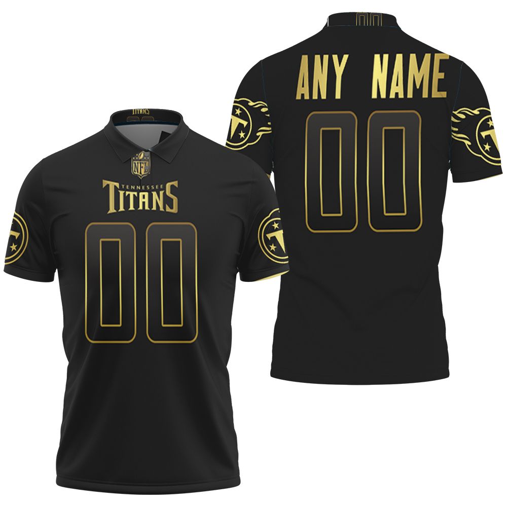Tennessee Titans Nfl America Football Team Logo Black Golden Edition Polo Shirt Tennessee Titans Nfl America Football Team Logo Black Golden Edition Polo Shirt