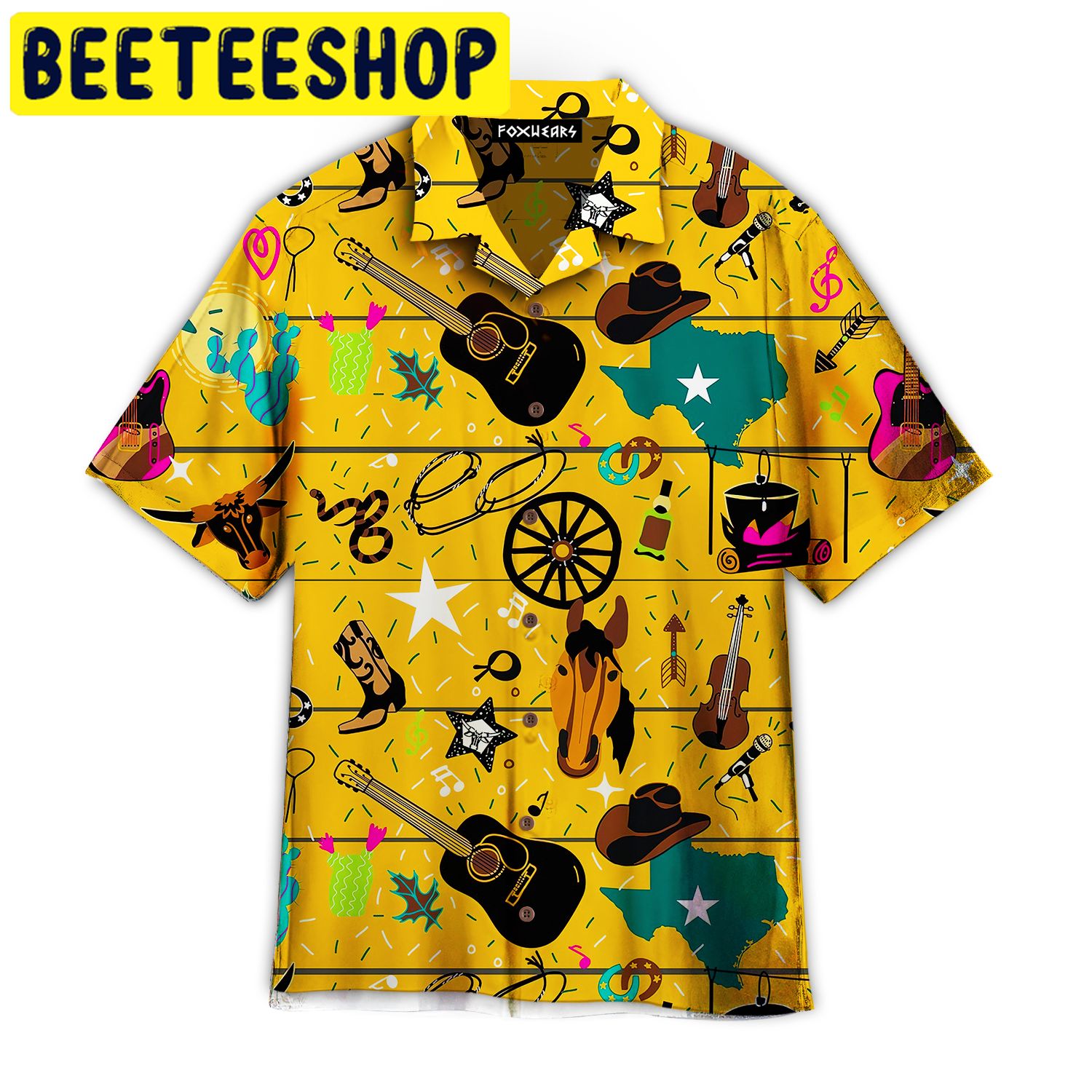 Texas Cowboy Style Hawaiian Shirt Texas Cowboy Style Hawaiian Shirt
