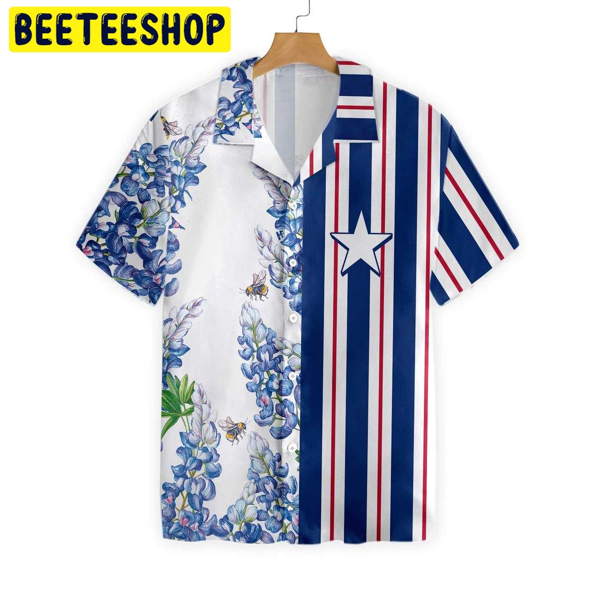 Texas Flag Bluebonnets Trending Hawaiian Shirt Texas Flag Bluebonnets Trending Hawaiian Shirt