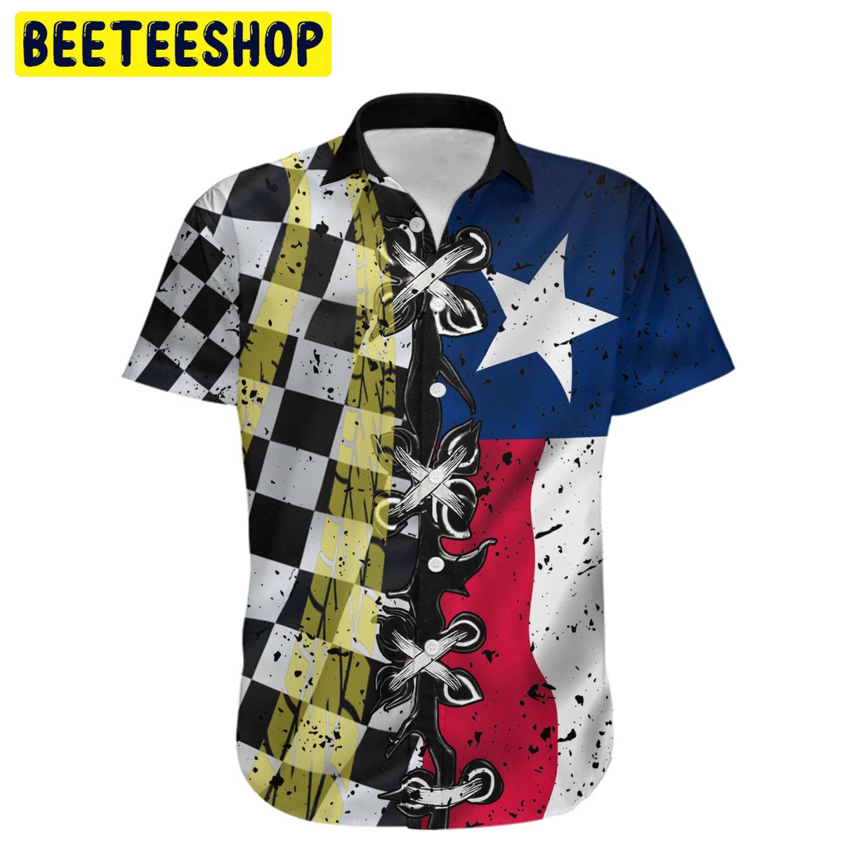 Texas Racing Flag Trending Hawaiian Shirt Texas Racing Flag Trending Hawaiian Shirt
