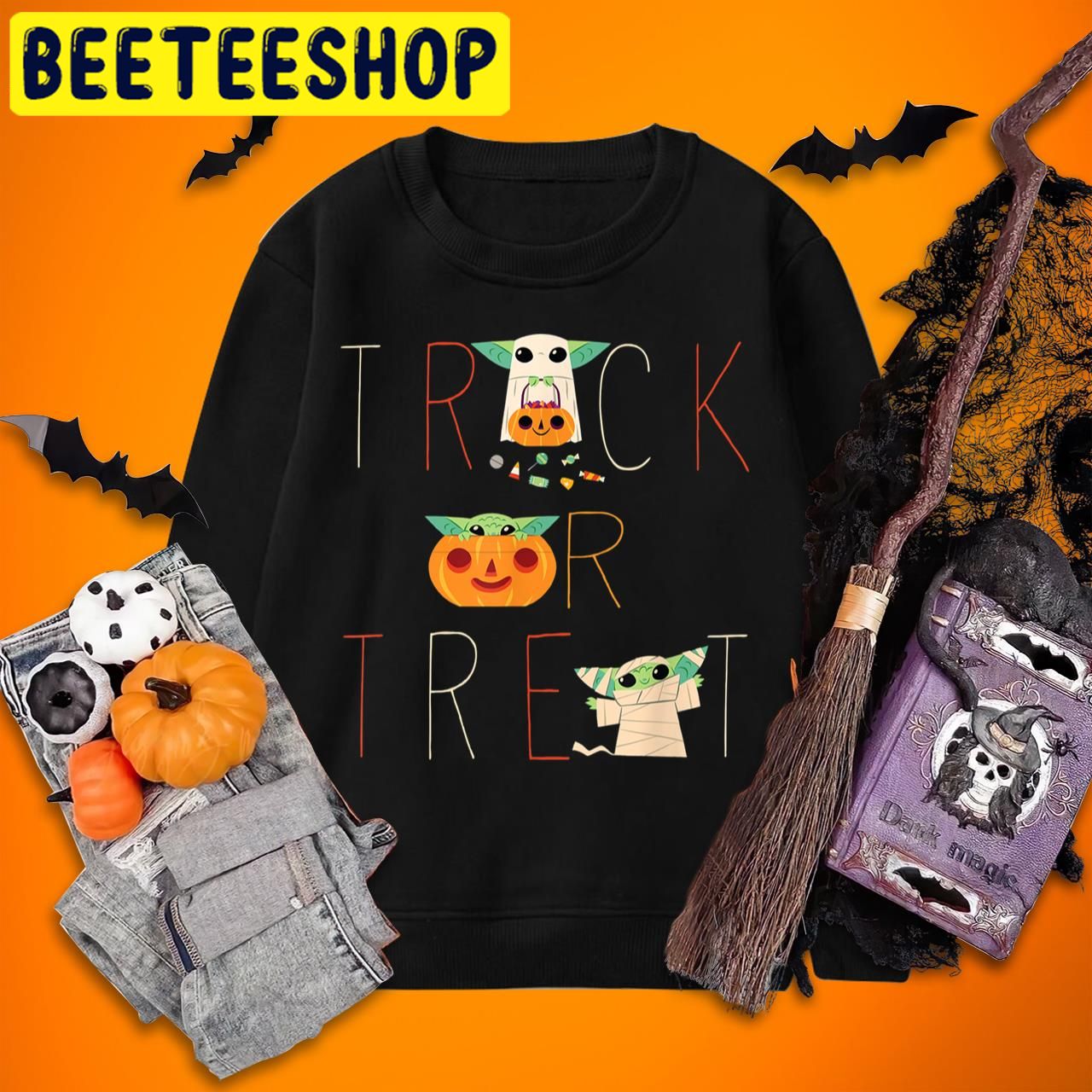 The Mandalorian Grogu Trick Or Treat Star Wars Halloween Trending Unisex T-Shirt The Mandalorian Grogu Trick Or Treat Star Wars Halloween Trending Unisex T-Shirt