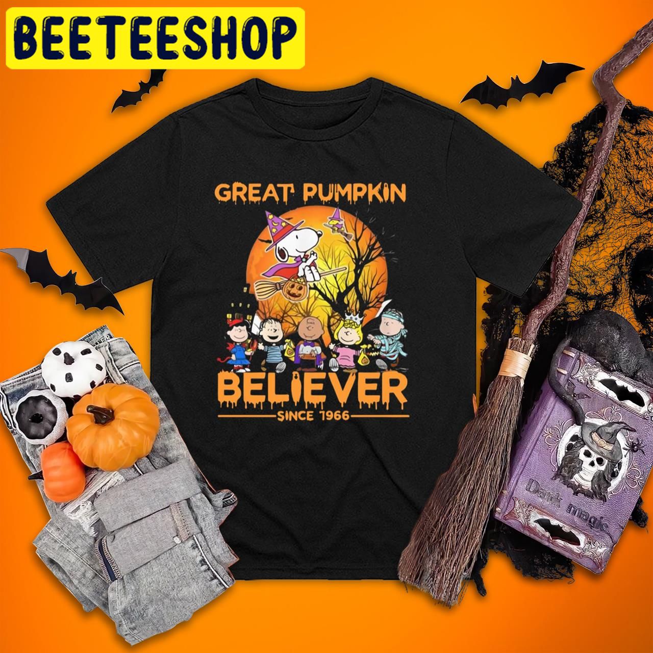 The Peanuts Snoopy Great Pumpkin Believer Since 1966 Charlie Brown Halloween Trending Unisex T-Shirt The Peanuts Snoopy Great Pumpkin Believer Since 1966 Charlie Brown Halloween Trending Unisex T-Shirt