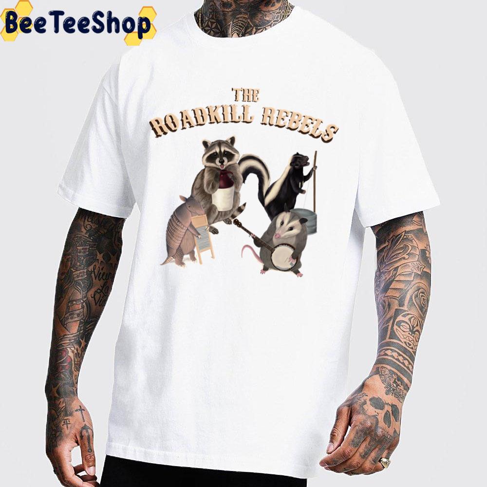 The Roadkill Rebels Animals Playing Instruments Trending Unisex T-Shirt The Roadkill Rebels Animals Playing Instruments Trending Unisex T-Shirt