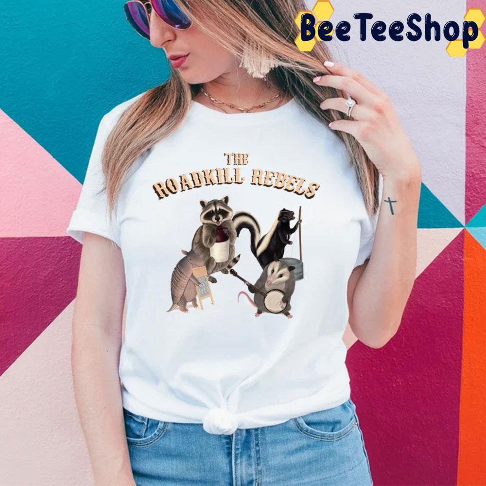 The Roadkill Rebels Animals Playing Instruments Trending Unisex T-Shirt The Roadkill Rebels Animals Playing Instruments Trending Unisex T-Shirt