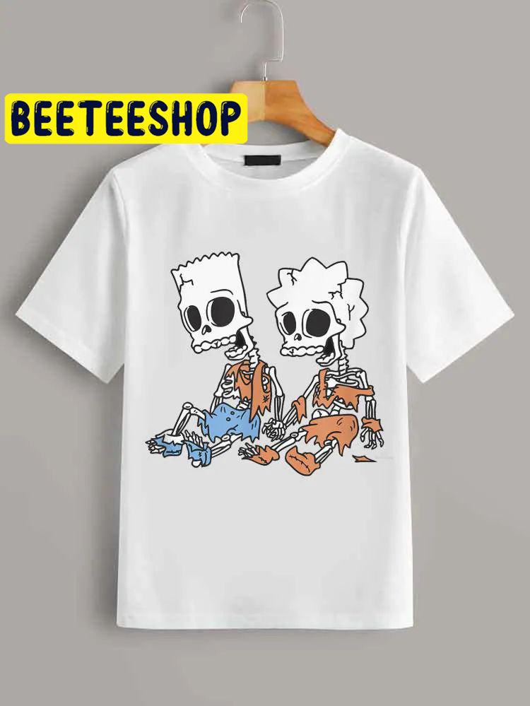 The Simpsons Bart And Lisa Skeletons Trending Unisex Shirt The Simpsons Bart And Lisa Skeletons Trending Unisex Shirt
