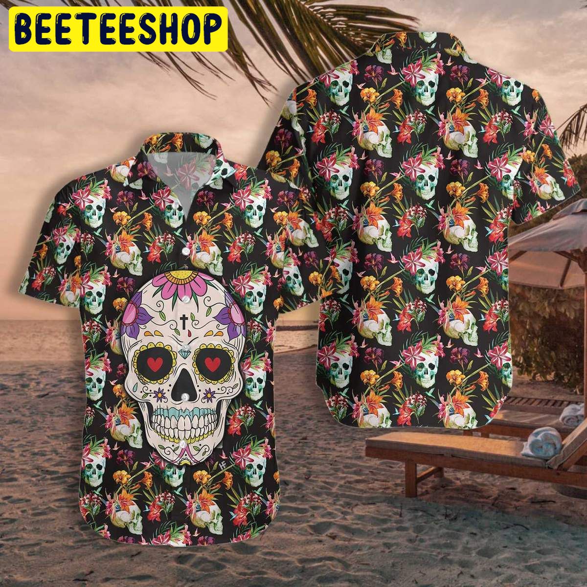 The Tropical Floral Skull Trending Hawaiian Shirt The Tropical Floral Skull Trending Hawaiian Shirt