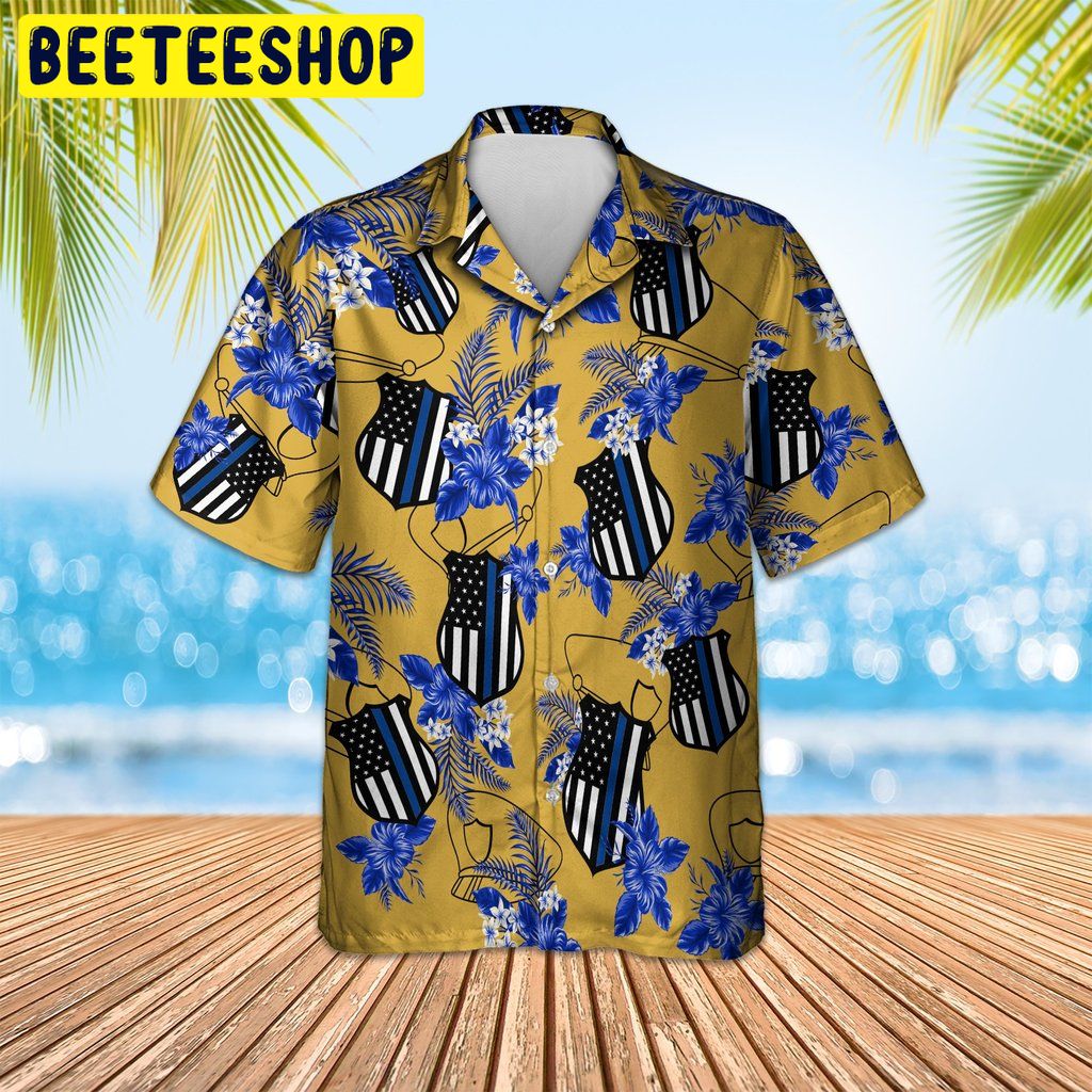 Thin Blue Line Trending Hawaiian Shirt Thin Blue Line Trending Hawaiian Shirt