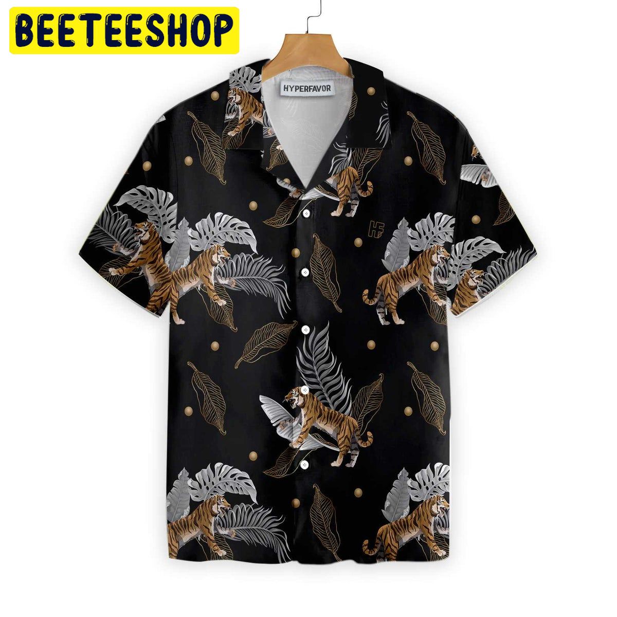 Tiger With Palm Leaves Trending Hawaiian Shirt Tiger With Palm Leaves Trending Hawaiian Shirt