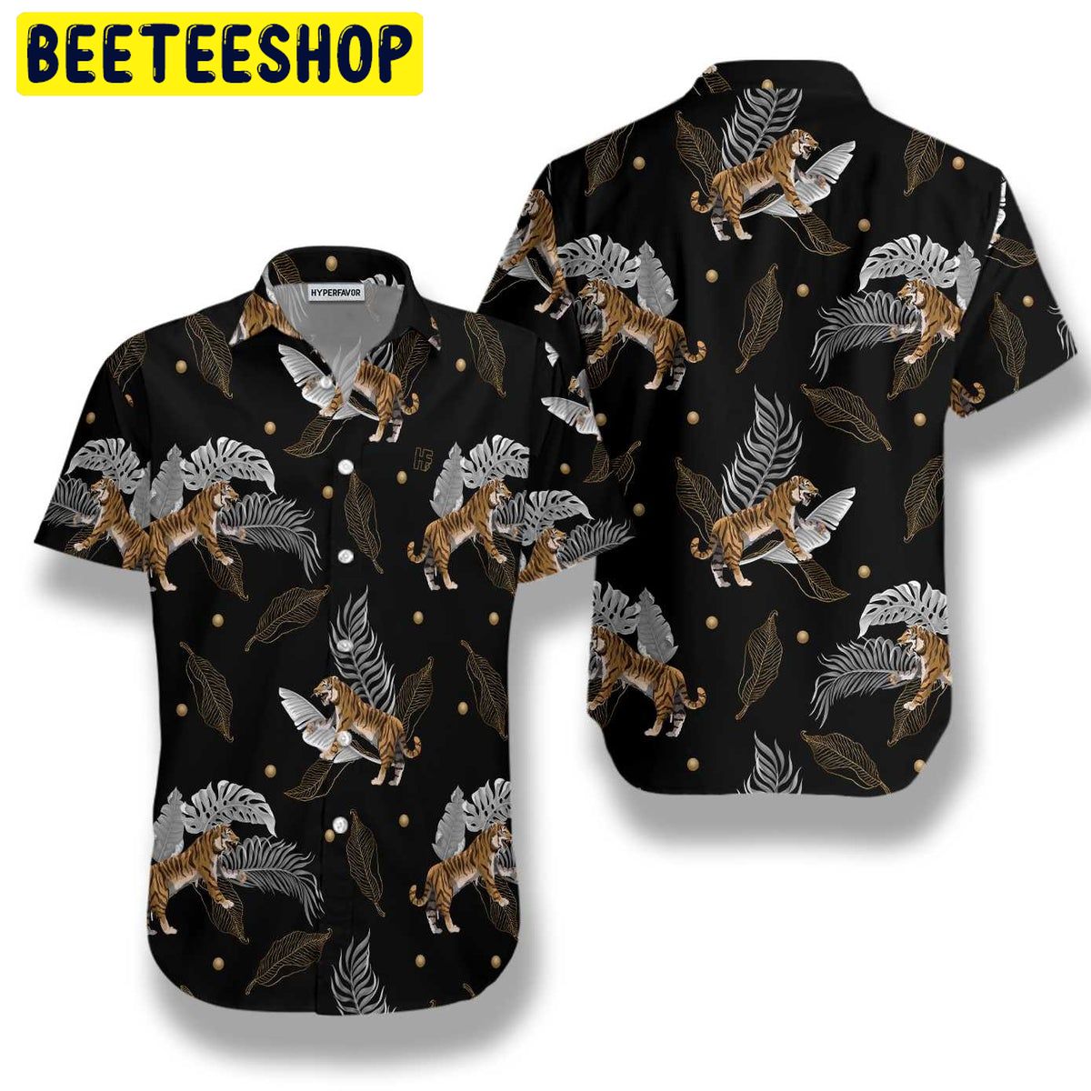 Tiger With Palm Leaves Trending Hawaiian Shirt Tiger With Palm Leaves Trending Hawaiian Shirt