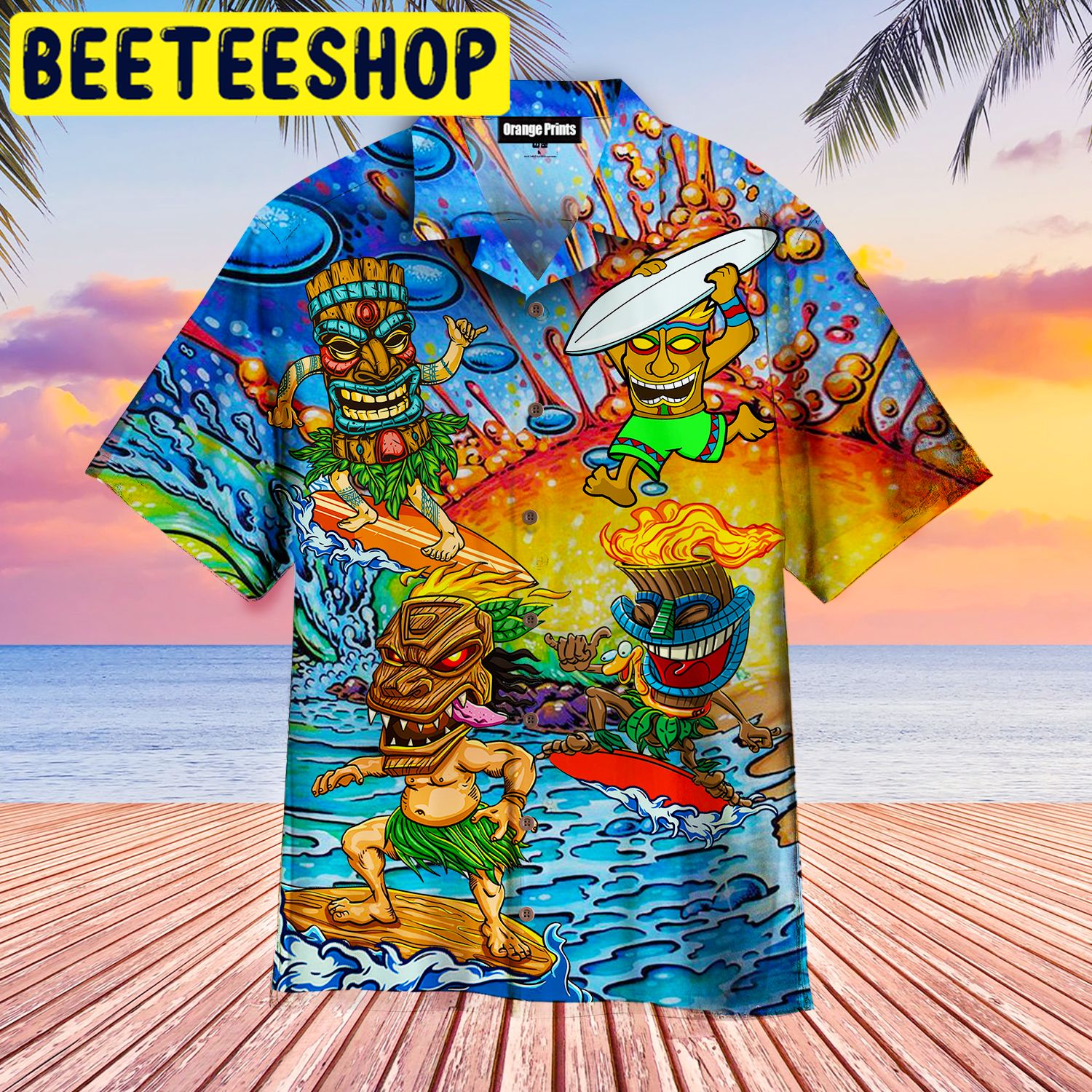 Tiki Hawaii Surfing Hawaiian Shirt Tiki Hawaii Surfing Hawaiian Shirt