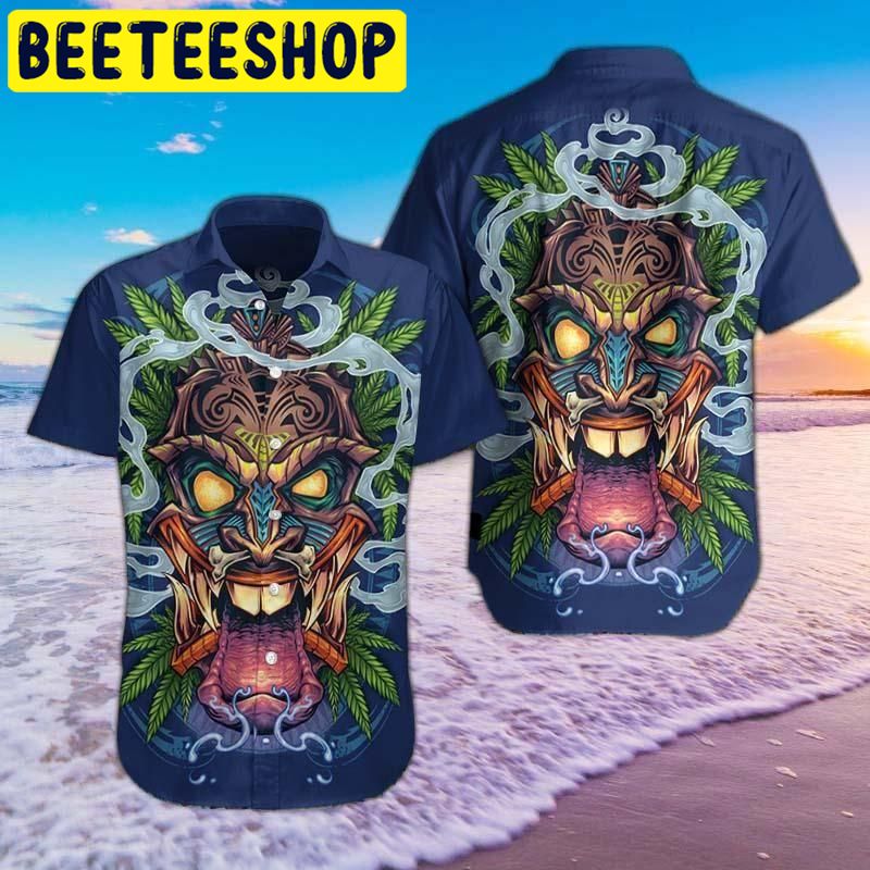Tiki Head Hawaiians Navy Awesome Design Hawaiian Shirt Tiki Head Hawaiians Navy Awesome Design Hawaiian Shirt