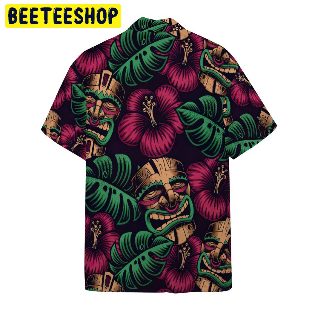 Tiki Mask 3d Design Trending Hawaiian Shirt Tiki Mask 3d Design Trending Hawaiian Shirt
