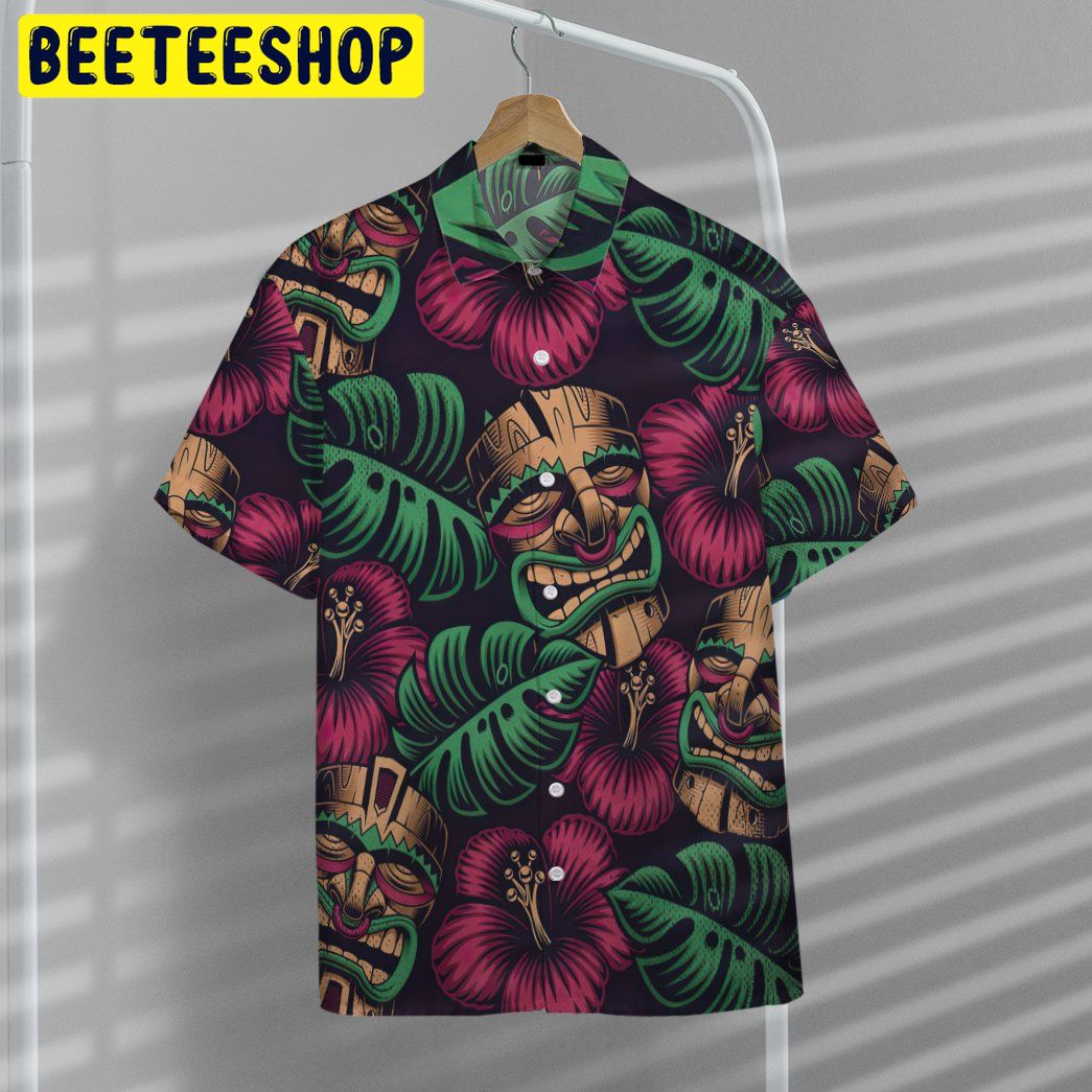 Tiki Mask 3d Design Trending Hawaiian Shirt Tiki Mask 3d Design Trending Hawaiian Shirt