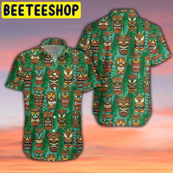 Tiki Palm Leaves Pattern Hawaiian Shirt Tiki Palm Leaves Pattern Hawaiian Shirt